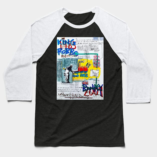 KING ROBO vs BANKSY Baseball T-Shirt by Basquiat